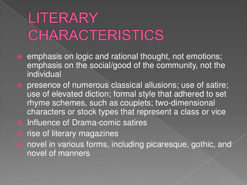 The Neo classical Literature