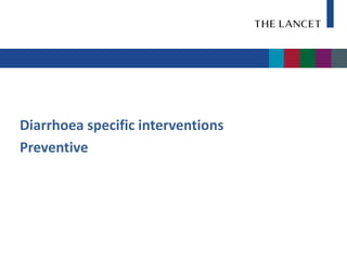 Diarrhoea specific interventions
Preventive
 