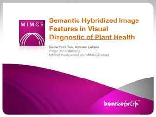 Semantic Hybridized Image
Features in Visual
Diagnostic of Plant Health
Sieow Yeek Tan, Dickson Lukose
Image Understanding
Artificial Intelligence Lab / MIMOS Berhad
 