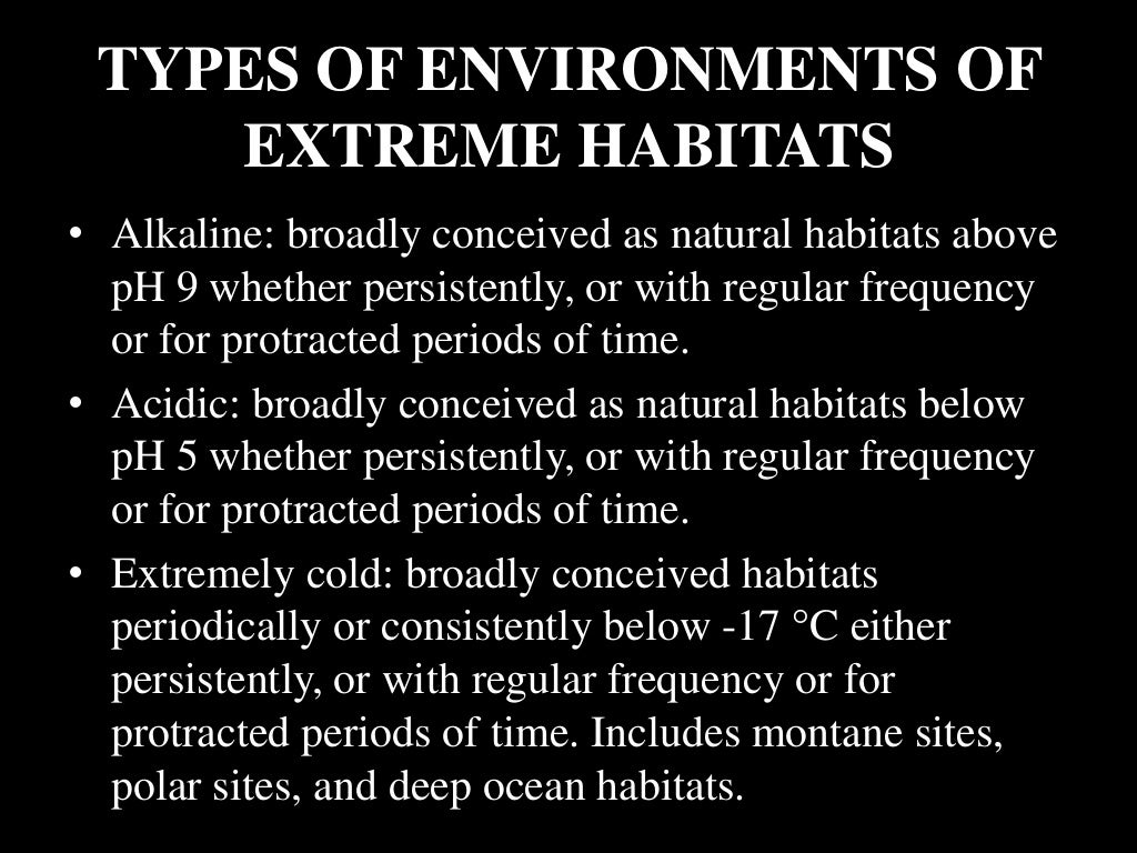 extreme habitats