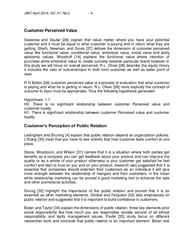 Customer perception of value