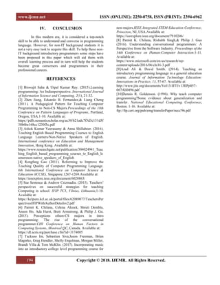 Teaching Programming to Non-Programmers at Undergraduate Level | PDF