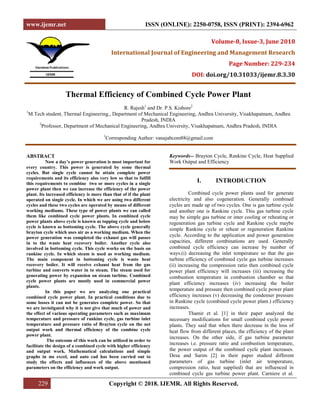 Thermal Efficiency of Combined Cycle Power Plant | PDF