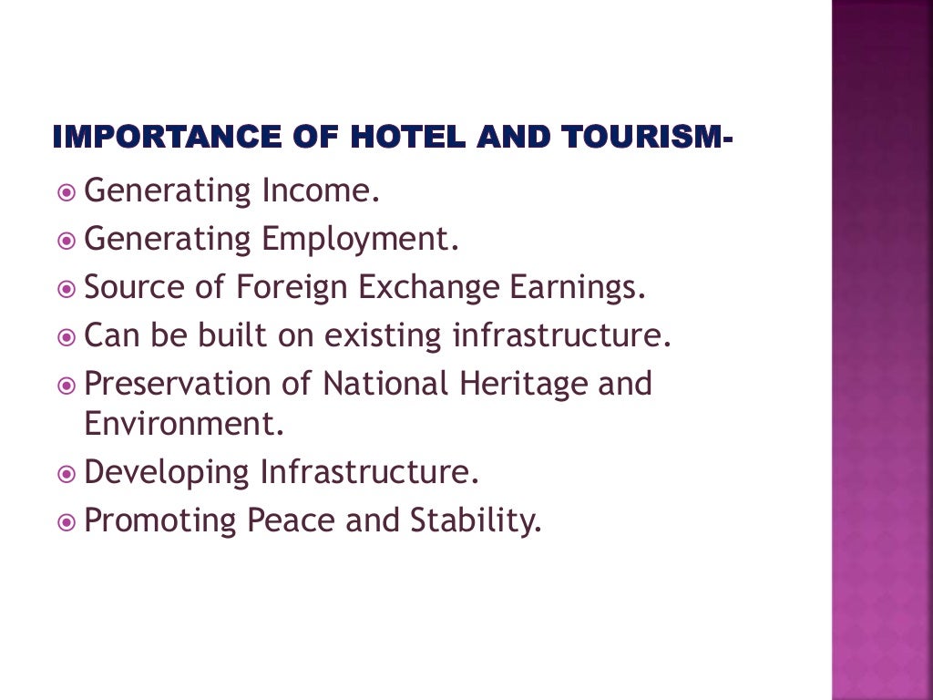 Importance of Hotels and Tourism in India