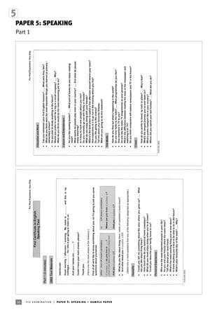 PAPER 5: SPEAKING
Part 1
5656 fce examination | paper 5: speaking – sample paper
 