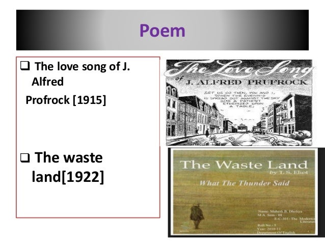 song song by profrock essay Lesson 3: navigating modernism with j alfred prufrock tools email the lesson browse the edsitement-reviewed modern american poetry overview of ts eliot and his works, including critical essays on the love song of j alfred prufrock. song song by profrock essay Lesson 3: navigating modernism with j alfred prufrock tools email the lesson browse the edsitement-reviewed modern american poetry overview of ts eliot and his works, including critical essays on the love song of j alfred prufrock.