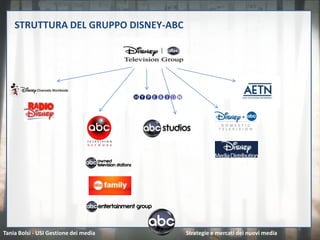 STRUTTURA DEL GRUPPO DISNEY-ABC




                                                                             4
Tania Bolsi - USI Gestione dei media   Strategie e mercati dei nuovi media
 
