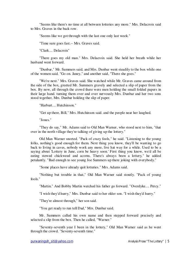 The lottery essays