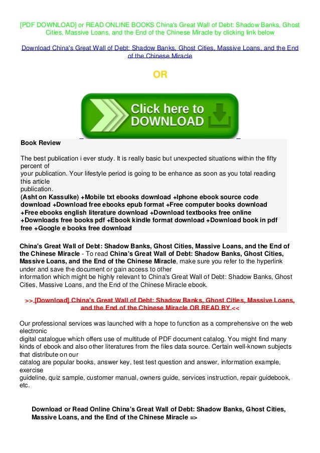 Paperback China S Great Wall Of Debt Shadow Banks Ghost Cities