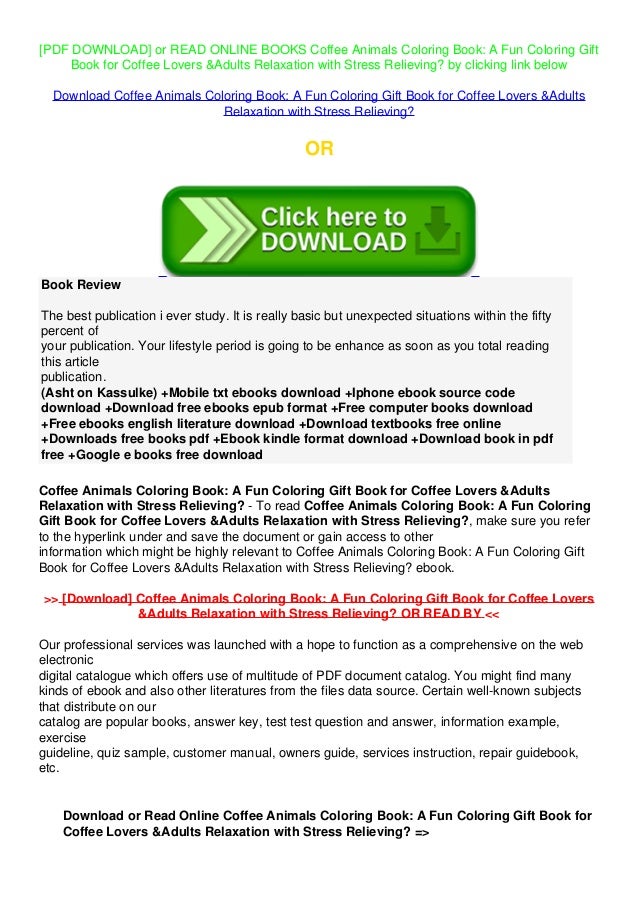 Download Paperback Coffee Animals Coloring Book A Fun Coloring Gift Book