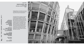 38|1994




                                                                                                                                          !"#$%&'$())*+,--.
                                                                                                     !"#$%&'$())*+,--.
                                                                                                               8#C(-)$-(';D8C
                                                                                                  #"/0)#"*&'$())*&)1&!"#$%
                                                                                                                      !"#$%&&&$




                                                                                         =*3#1#*3#*-#$ ).$ .0*-'()*$ &*3$ (*3(A
                                                                                         9(30&+(';$).$.)78$&7#$&-"(#9#3$@;$@7&:A
                                                                                         (*5$01$'"#$8&22$).$-)*2'70-'()*$<<<
!"!"!"#"$""""%"&"'""""(")"'"'"$""""*"("'"$"+"*","-"."/"/




                                                                                         !"#$%&'()*&+$,-"))+$).$/&*-#$)--01(#2$&$
                                                                                         +)'$&34&-#*'$')$&*$#+)*5&'#3$1+&6&$'"&'$
                                                                                         .)782$&*$#+#9&'#3$1+&'.)78$)*$')1$).$'"#$
                                                                                         1&7:(*5$.&-(+(';<$=*$&--)73&*-#$>('"$8&2'#7$
                                                                         design team     1+&*?$'"#$@0(+3(*5$(2$+)-&'#3$')>&732$'"#$
                                                                      !"#$%&#%'%()$*     @&-:$).$'"#$+)'$(*$)73#7$')$7#30-#$('2$(81&-'$
                                                                    luisvicenteFlores    )*$'"#$)1#*$21&-#<$!"#$8&22(*5$(2$&7A
                                                                 +Enrique Henriquez      7&*5#3$&2$&$57)01$).$(*'#7+(*:#3$9)+08#2$
                                                                          Ariel Rodas    '"&'$-)77#21)*32?$')$'"#$17)57&8<$=*3#A
                                                                   Pedro Sepulveda       1#*3#*-#$).$.0*-'()*$&*3$(*3(9(30&+(';$).$
                                                                             Eric Rios   .)78$&7#$&-"(#9#3$@;$@7#&:(*5$01$'"#$
                                                                             Lina Grij   8&22$).$'"#$-)*2'70-'()*<$B&-"$9)+08#$(2$
                                                                                         -)81)2#3$@;$&$-)*-7#'#$"&73$-)7#$'"&'$
                                                                         engineering     >)7:2$&2$2'70-'07&+$2011)7'$&*3$9(20&+$
                                                                  Pablo Peña Carrera     @&-:37)1$.)7$&$2#7(#2$).$+&;#72$.)78#3$@;$
                                                           & Associates García Jarque    2'##+$.7&8#$2'70-'07#2<$
                                                                         & Associates
                                                                OVE ARUP & Partners

                                                                           acoustics
                                                                  Christopher Ja e
                                                            +George Flores_QUATRO
                                                             SOUND PRODUCTIONS,
                                                                        Consultants

                                                                       theater design
                                                                         Jules Fisher

                                                                              photos
                                                                    Gabriel Figueroa
 