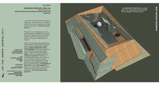 05|2009




                                                                                                                                                                                !"#$%"#&'(#)&*&+$,-../
                                                                                       !"#$%"#&'(#)&*&+$,-../0123                      !!!"#$%&'()*+,%-+.)/)0,%12%34%355$6
                                                                                                    !"#$%"#&'(#)&**&+$,-(              789:%8;%3%<2=2"3143>5$%?1"1@$4%2A3?$B%
                                                                       456&7#$'(#)&*&+$'&$'!"#$%"#&'8+9*:';#&9'<0123=                  ;89%"#$%C$2174%8;%"#$%;="=9$%?1":!!!%
                                                                                                          !"#$%&'&'"(




                                                                                       .../01/2$#*'!*#$1/3'(*#$/!'#41'*&5/'#'1+6
                                                                                       (+%2#("78' &$!&3/' 1"/2/' &!' #' 3&99/2/$1'
                                                                                       :+2*3':"/2/')&!&1+2'/0(/2&/$4/'#'"&%"6
                                                                                       &;(#41'!/<=/$4/3')*#+'*(!%,*&#"-
                                                                                       .$/%0%)111'
!"!"!"#"$""""%"&"'""""(")"'"'"$""""*"("'"$"+"*","-"."/"/




                                                                                       >"/'(#)&*&+$'&!'1:+'?=&*3&$%!'&$'+$/.'>"/'
                                                                                       /01/2$#*'(*#$/!'#2/'3/9&$/3'?7'1"/'&$1/2!/46
                                                                                       1&+$'+9'1:+'&22/%=*#2'(72#;&3!.'>"&!')+*=;/'
                                                                                       42/#1/!'#'4+$1&$=+=!'!(#4/')&!&1+2!'4#$'
                                                                                       4*&;?'+2'-=!1'=!/'#!'#';//1&$%'(*#4/'+2'
                                                                                       @!<=#2/A.'

                                                                                       B&!&1+2!'/$1/2'1"2+=%"'#'3/!4/$3&$%'2#;('
                                                                                       1+'?/'/0(+!/3'1+'#'"&%"6&;(#41'/0(/2&/$4/'
                                                                                       #!'1"/7':#*5'1"2+=%"'3&99/2/$1'/)+*=1&+$'
                                                                                       !1#%/!'+9'45!+>#459&7#$'7&?&5!.'
                                                                       design team     @A5B'4+45$?!C'+9'1"/'4&17'3/)/*+(;/$1'
                                                                    !"#$%&#%'%()$*     #2/'!7;?+*&C/3'?7'/&%"1'*#2%/'!("/2/!'
                                                                  luisvicenteFlores    ;#3/'+9';#1/2&#*!'1"#1'?/*+$%'1+'D1EF'
                                                                                       GH1ID'&$'"&!1+27.'D44+23&$%*78'1"/2/'&!'#$'
                                                                               +ark    2*#+'*(!%,*&#".$/%0%)'9+2;/3'?7'#'
                                                                associate architect    !=22+=$3&$%'!(#4/'2/%&+$'#$3'#'%2+=('+9'
                                                                         jihei aoki    !+=$3'4"#$$/*!.'E#2%/'!&*56!42//$/3'
                                                                             +OFA      (#$/*!'!"+:'3&99/2/$1'("#!/!'&$'1"/'4&17'
                                                                                       /)+*=1&+$'1"2+=%"'!#1/**&1/'("+1+%2#("!.'
                                                                                       F+=$3'4"#$$/*!'(2+3=4/'@?"5'!+J$:'+;'
                                                                         sustainable
                                                                                       ?"5'7&?BC'9+2'/#4"'@A5B'4+45$?C'&$'
                                                                        architecture
                                                                                       "&!1+27.'>"/'+)/2#**'/99/41'&!'#'!=22+=$3&$%'
                                                                 jorgeleon wolpert
                                                                                       1&;/6!(#4/'/$)&2+$;/$1':"/2/'!+=$3'
                                                                                       !1#$3!'#!'#'2&/0%%-3'#%(.'"(*4,("'.%,
                                                           sound design & acoustics
                                                                                       .5#$/"(5)1
                                                                     george ores
                                                            +QUATRO SOUND PRO-
                                                                        DUCTIONS
 