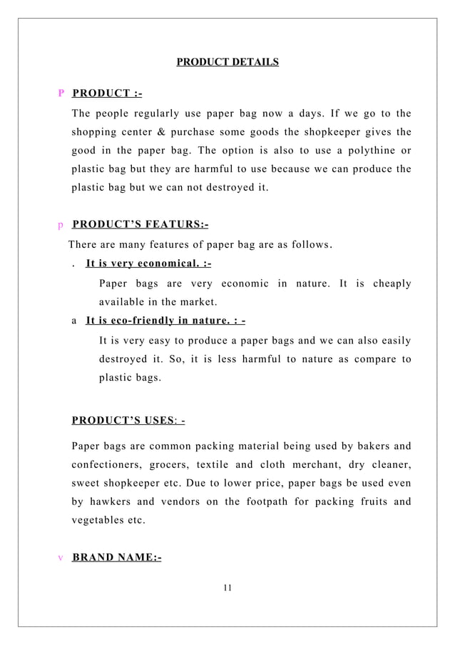 Paper bag business proposal eco friendly