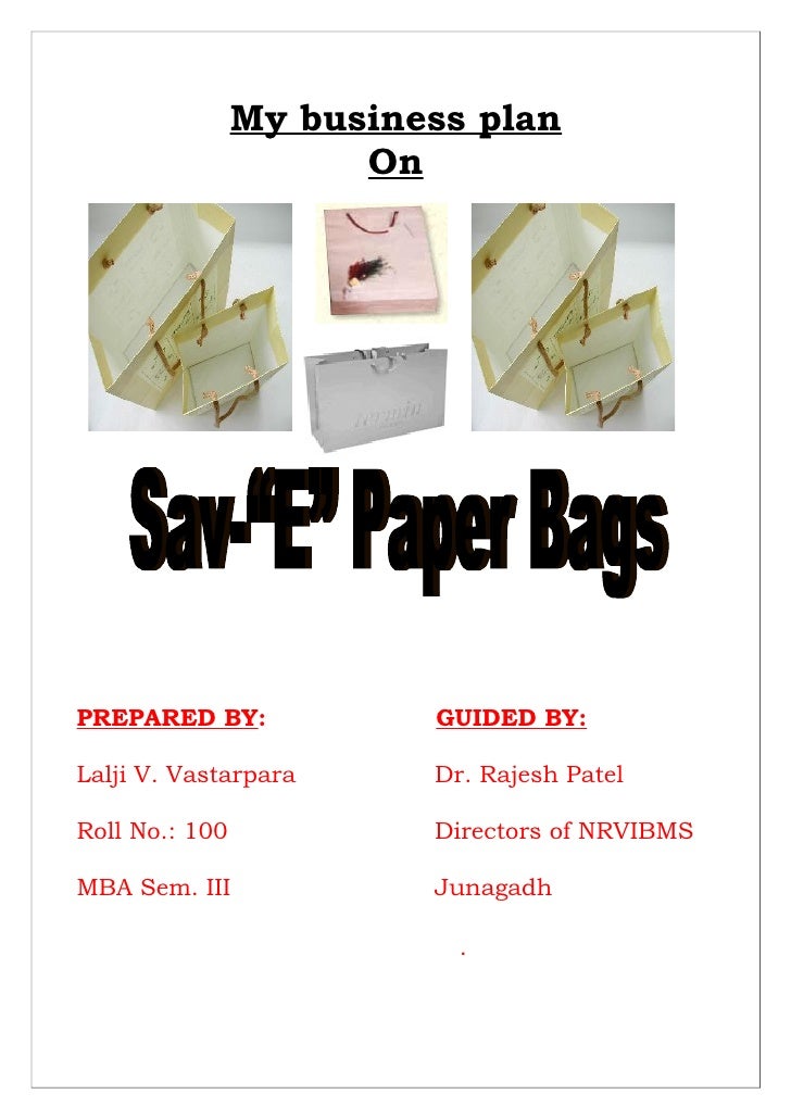 business plan for bags pdf