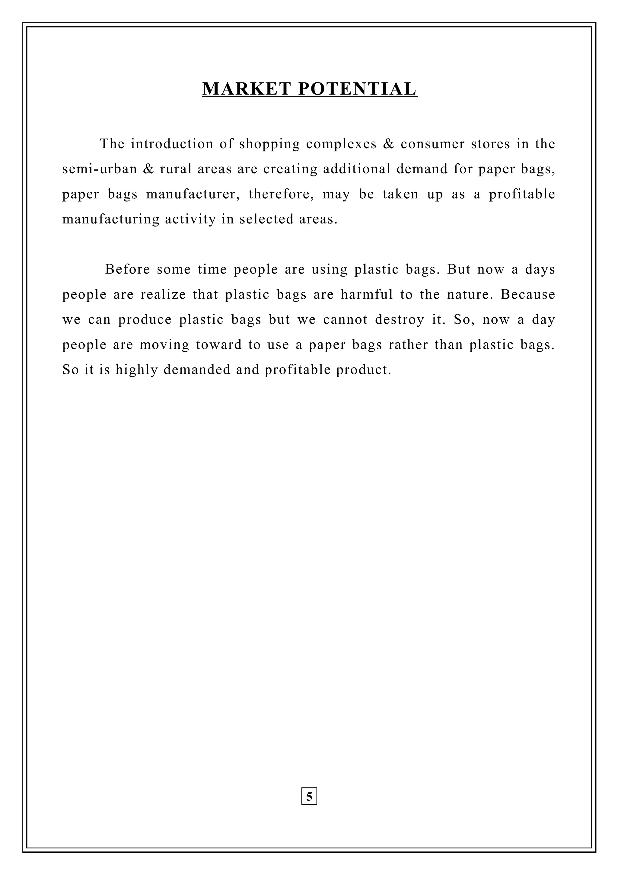 Paper bags( Business Plan) PDF