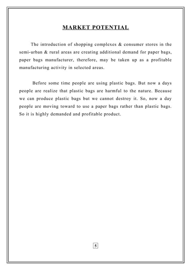 Paper bags( Business Plan) PDF