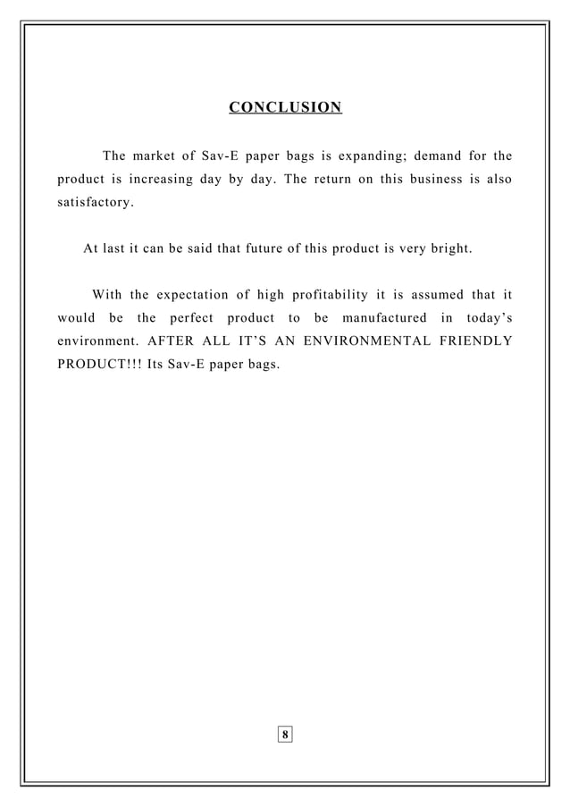Paper bags( Business Plan) PDF