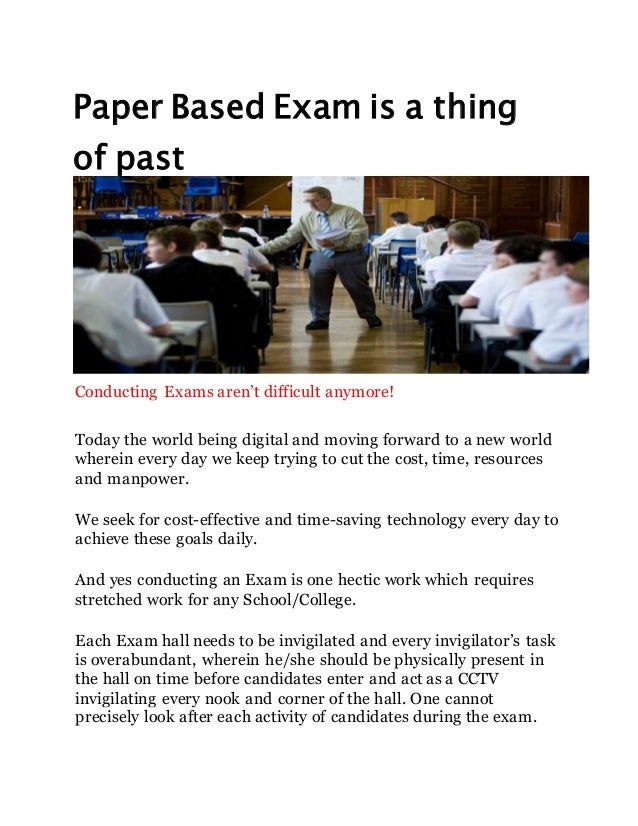 Paper based exam is a thing of pastDisamina