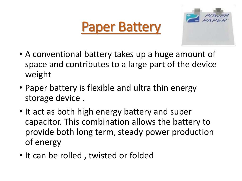 Paper battery