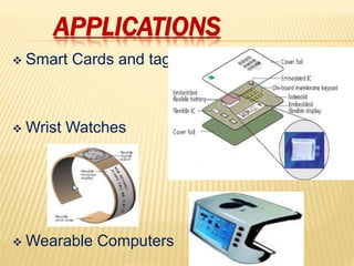APPLICATIONS
 Smart Cards and tags.
 Wrist Watches
 Wearable Computers
 