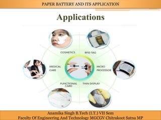 Paper batteryand its applications | PPTX
