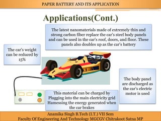 Paper batteryand its applications | PPTX