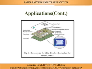Paper batteryand its applications | PPTX