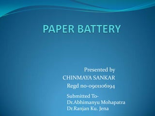 Presented by
CHINMAYA SANKAR
 Regd no-0901106194
 Submitted To-
 Dr.Abhimanyu Mohapatra
 Dr.Ranjan Ku. Jena
 