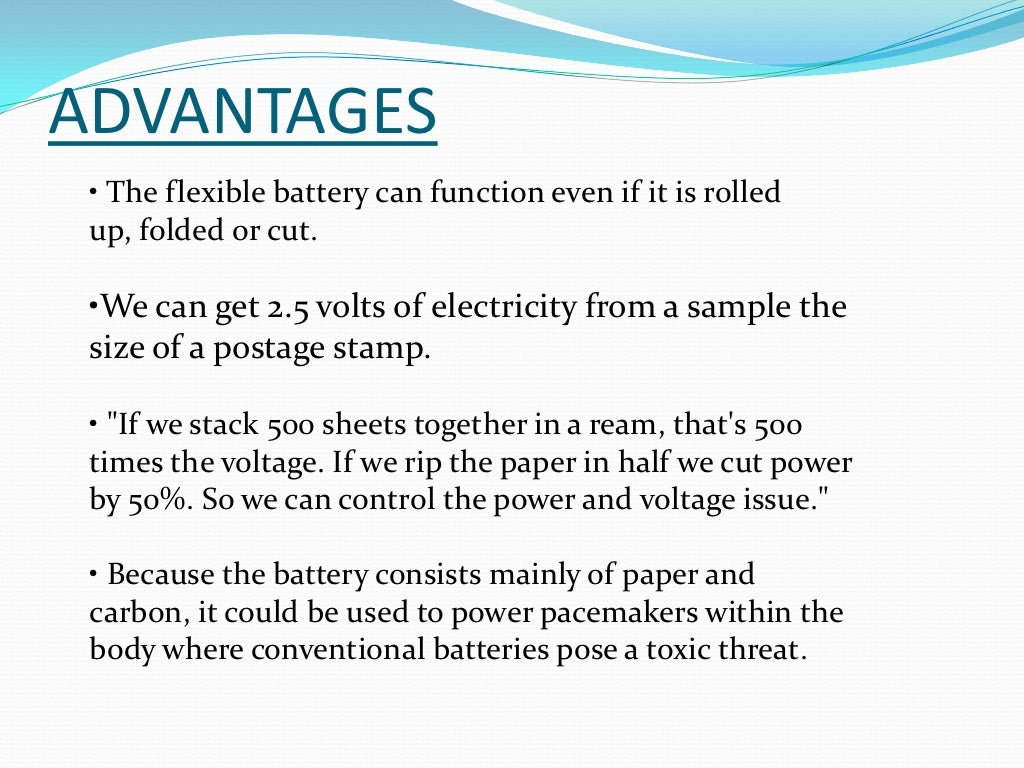 Paper battery