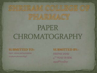 SUBMITTED TO:-
PROF. VISHAL RATNAPARKHE
(m.pharm pharmacology)
SUBMITTED BY:-
DEEPAK SAHU
4TH YEAR VII SEM.
0920PY170D01
 