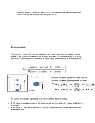 Retention Factor Values Paper chromatography | DOCX