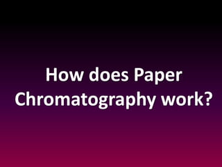 How does Paper
Chromatography work?
 