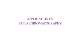 APPLICATION OF
PAPER CHROMATOGRAPHY
24
 