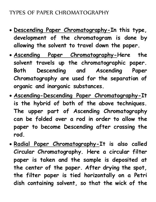 Paper chromatography of spinach leaf