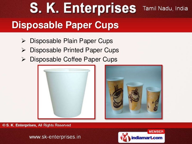 Paper Cup by S. K. Enterprises, Chennai
