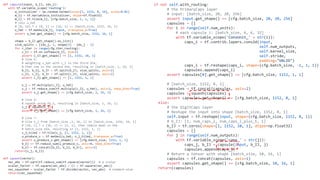 def capsule(input, b_IJ, idx_j):
with tf.variable_scope('routing'):
w_initializer = np.random.normal(size=[1, 1152, 8, 16], scale=0.01)
W_Ij = tf.Variable(w_initializer, dtype=tf.float32)
W_Ij = tf.tile(W_Ij, [cfg.batch_size, 1, 1, 1])
# calc u_hat
# [8, 16].T x [8, 1] => [16, 1] => [batch_size, 1152, 16, 1]
u_hat = tf.matmul(W_Ij, input, transpose_a=True)
assert u_hat.get_shape() == [cfg.batch_size, 1152, 16, 1]
shape = b_IJ.get_shape().as_list()
size_splits = [idx_j, 1, shape[2] - idx_j - 1]
for r_iter in range(cfg.iter_routing):
c_IJ = tf.nn.softmax(b_IJ, dim=2)
assert c_IJ.get_shape() == [1, 1152, 10, 1]
# line 5:
# weighting u_hat with c_I in the third dim,
# then sum in the second dim, resulting in [batch_size, 1, 16, 1]
b_Il, b_Ij, b_Ir = tf.split(b_IJ, size_splits, axis=2)
c_Il, c_Ij, b_Ir = tf.split(c_IJ, size_splits, axis=2)
assert c_Ij.get_shape() == [1, 1152, 1, 1]
s_j = tf.multiply(c_Ij, u_hat)
s_j = tf.reduce_sum(tf.multiply(c_Ij, u_hat), axis=1, keep_dims=True)
assert s_j.get_shape() == [cfg.batch_size, 1, 16, 1]
# line 6:
# squash using Eq.1, resulting in [batch_size, 1, 16, 1]
v_j = squash(s_j)
assert s_j.get_shape() == [cfg.batch_size, 1, 16, 1]
# line 7:
# tile v_j from [batch_size ,1, 16, 1] to [batch_size, 1152, 16, 1]
# [16, 1].T x [16, 1] => [1, 1], then reduce mean in the
# batch_size dim, resulting in [1, 1152, 1, 1]
v_j_tiled = tf.tile(v_j, [1, 1152, 1, 1])
u_produce_v = tf.matmul(u_hat, v_j_tiled, transpose_a=True)
assert u_produce_v.get_shape() == [cfg.batch_size, 1152, 1, 1]
b_Ij += tf.reduce_sum(u_produce_v, axis=0, keep_dims=True)
b_IJ = tf.concat([b_Il, b_Ij, b_Ir], axis=2)
return(v_j, b_IJ)
def squash(vector):
vec_abs = tf.sqrt(tf.reduce_sum(tf.square(vector))) # a scalar
scalar_factor = tf.square(vec_abs) / (1 + tf.square(vec_abs))
vec_squashed = scalar_factor * tf.divide(vector, vec_abs) # element-wise
return(vec_squashed)
if not self.with_routing:
# the PrimaryCaps layer
# input: [batch_size, 20, 20, 256]
assert input.get_shape() == [cfg.batch_size, 20, 20, 256]
capsules = []
for i in range(self.num_units):
# each capsule i: [batch_size, 6, 6, 32]
with tf.variable_scope('ConvUnit_' + str(i)):
caps_i = tf.contrib.layers.conv2d(input,
self.num_outputs,
self.kernel_size,
self.stride,
padding="VALID")
caps_i = tf.reshape(caps_i, shape=(cfg.batch_size, -1, 1, 1))
capsules.append(caps_i)
assert capsules[0].get_shape() == [cfg.batch_size, 1152, 1, 1]
# [batch_size, 1152, 8, 1]
capsules = tf.concat(capsules, axis=2)
capsules = squash(capsules)
assert capsules.get_shape() == [cfg.batch_size, 1152, 8, 1]
else:
# the DigitCaps layer
# Reshape the input into shape [batch_size, 1152, 8, 1]
self.input = tf.reshape(input, shape=(cfg.batch_size, 1152, 8, 1))
# b_IJ: [1, num_caps_l, num_caps_l_plus_1, 1]
b_IJ = tf.zeros(shape=[1, 1152, 10, 1], dtype=np.float32)
capsules = []
for j in range(self.num_outputs):
with tf.variable_scope('caps_' + str(j)):
caps_j, b_IJ = capsule(input, b_IJ, j)
capsules.append(caps_j)
# Return a tensor with shape [batch_size, 10, 16, 1]
capsules = tf.concat(capsules, axis=1)
assert capsules.get_shape() == [cfg.batch_size, 10, 16, 1]
return(capsules)
 