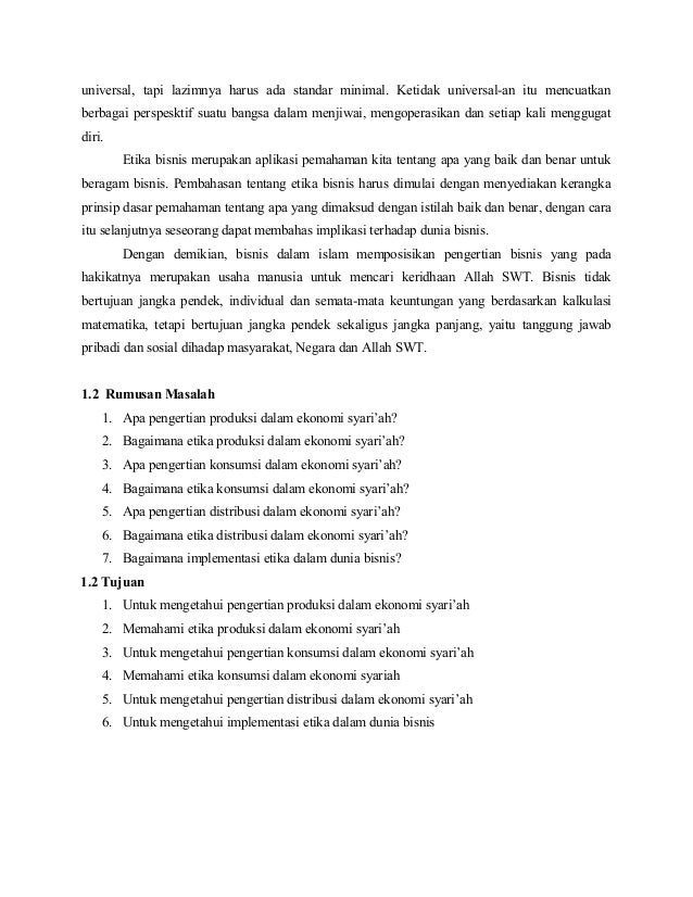 Paper etika ekonomi dalam syariah EKONOMI DALAM ISLAM