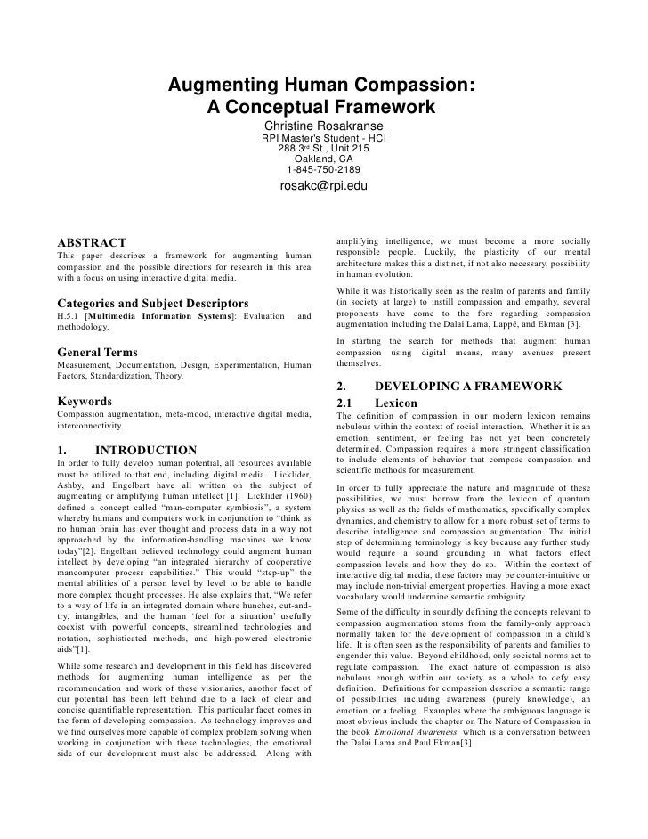 Augmenting Human Compassion A Conceptual Framework