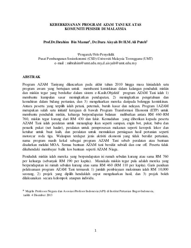 Paper Penilaian Program Azam Tani Di Malaysia
