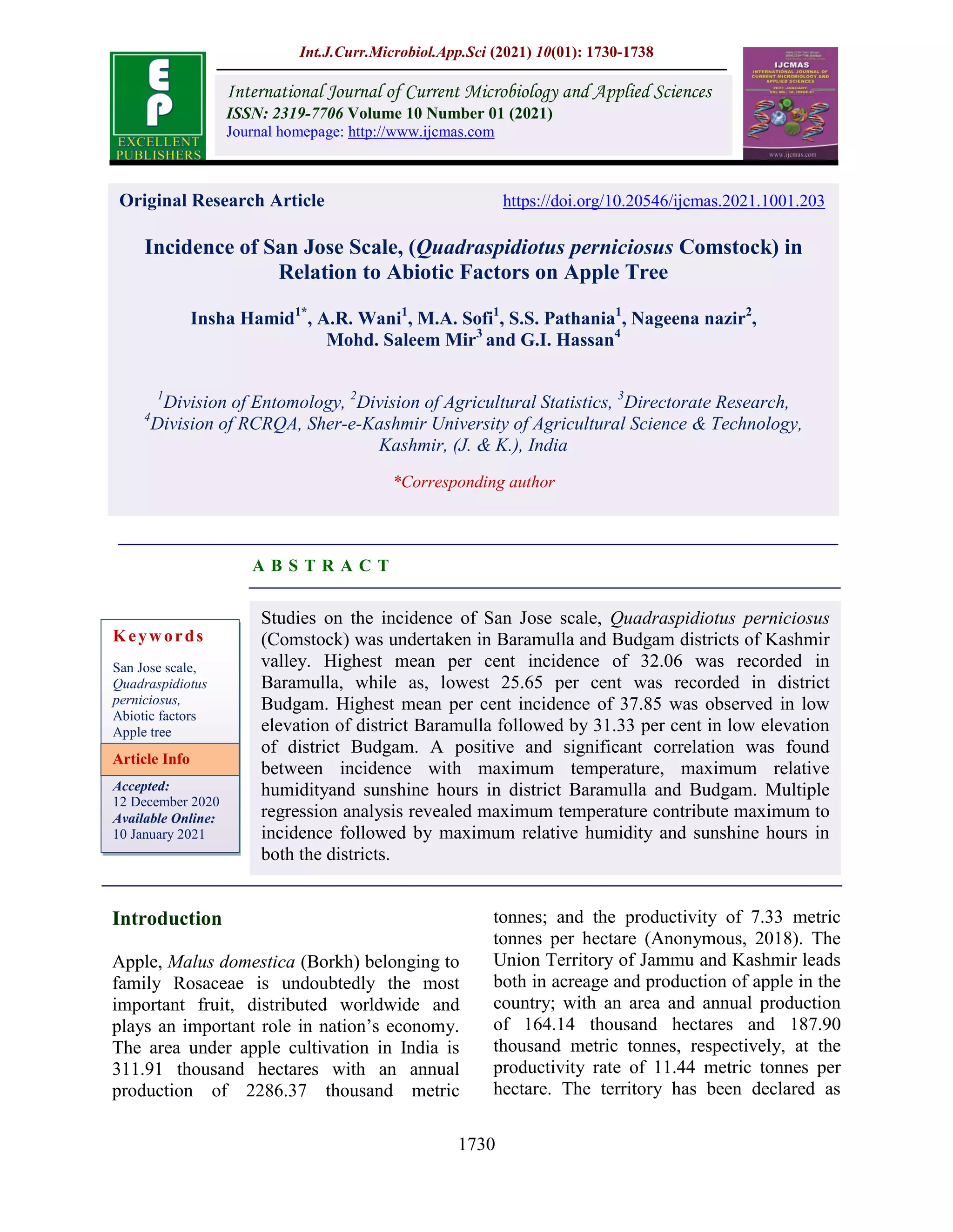 paper Insha Hamid, et al.pdf | Agriculture | Industries