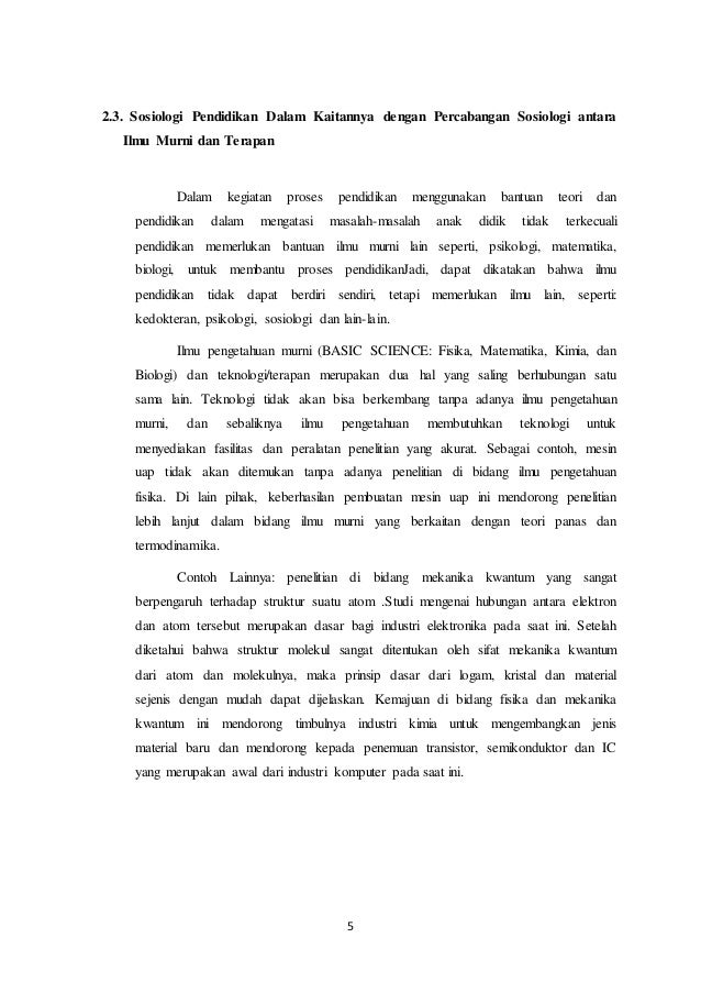 Paper lengkap sosiologi pendidikan sebagai ilmu murni&ilmu 
