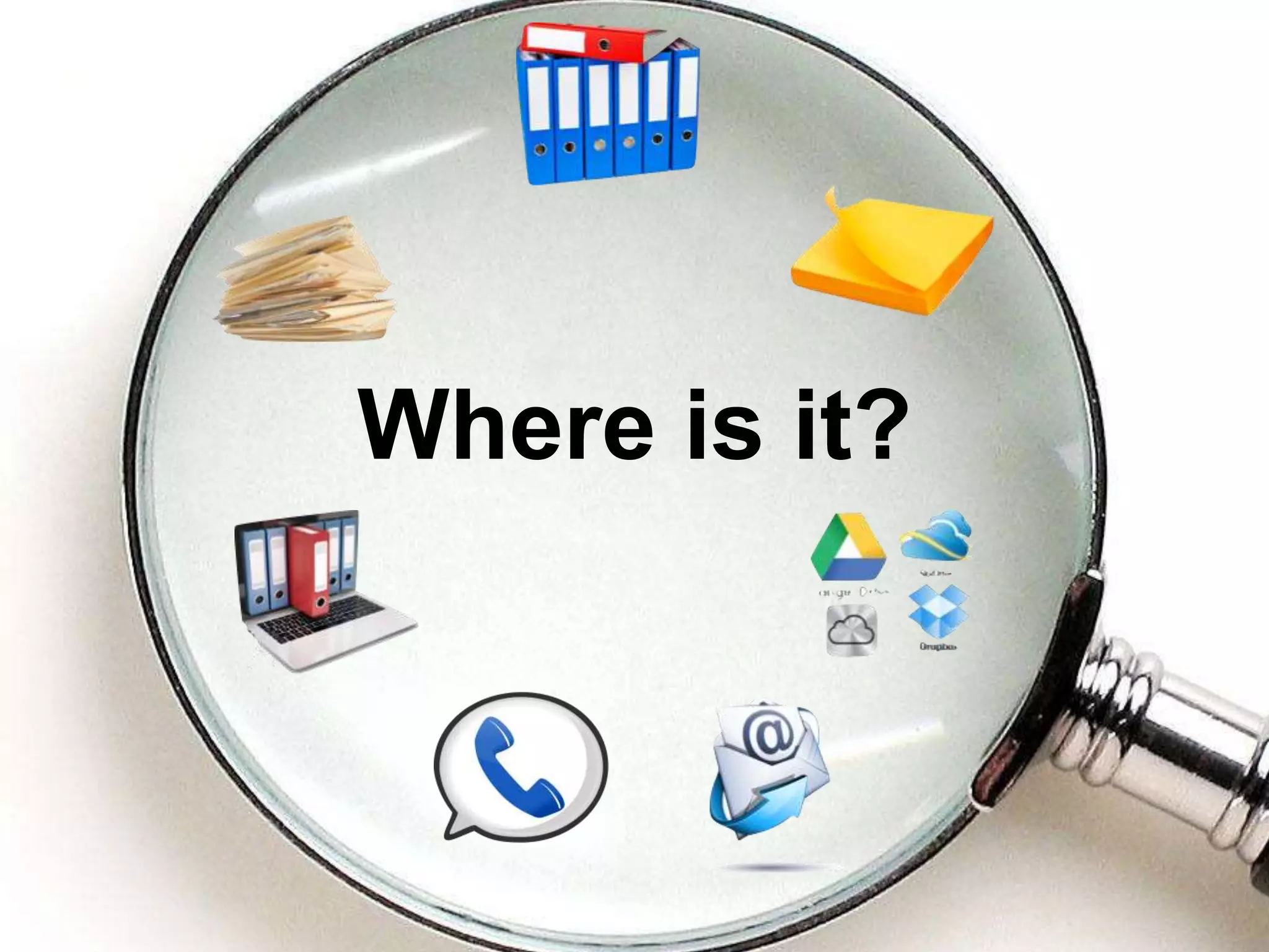 The ProblemProfessional Responsibilities
• Large school: 2,000 students, 200 employees, two campuses
• Normal “stuff”
• Many Complex Projects
• New academic building
• New Master Plan
• Accreditation renewal
• 50th Anniversary
• Learning Unleashed
• New website
• New Development Office
Where is it?
 