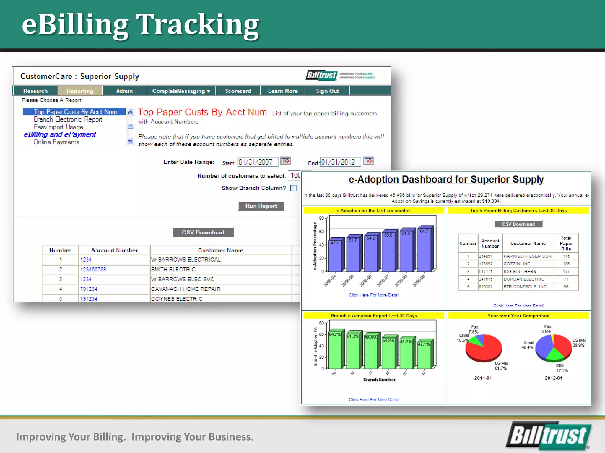 eBilling Tracking




Improving Your Billing. Improving Your Business.
 