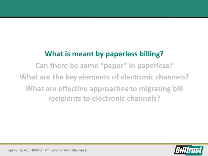 Paperless Billing Strategy for B2C