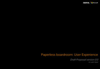 Paperless boardroom: User Experience
Draft Proposal version 0.0
no user input
 
