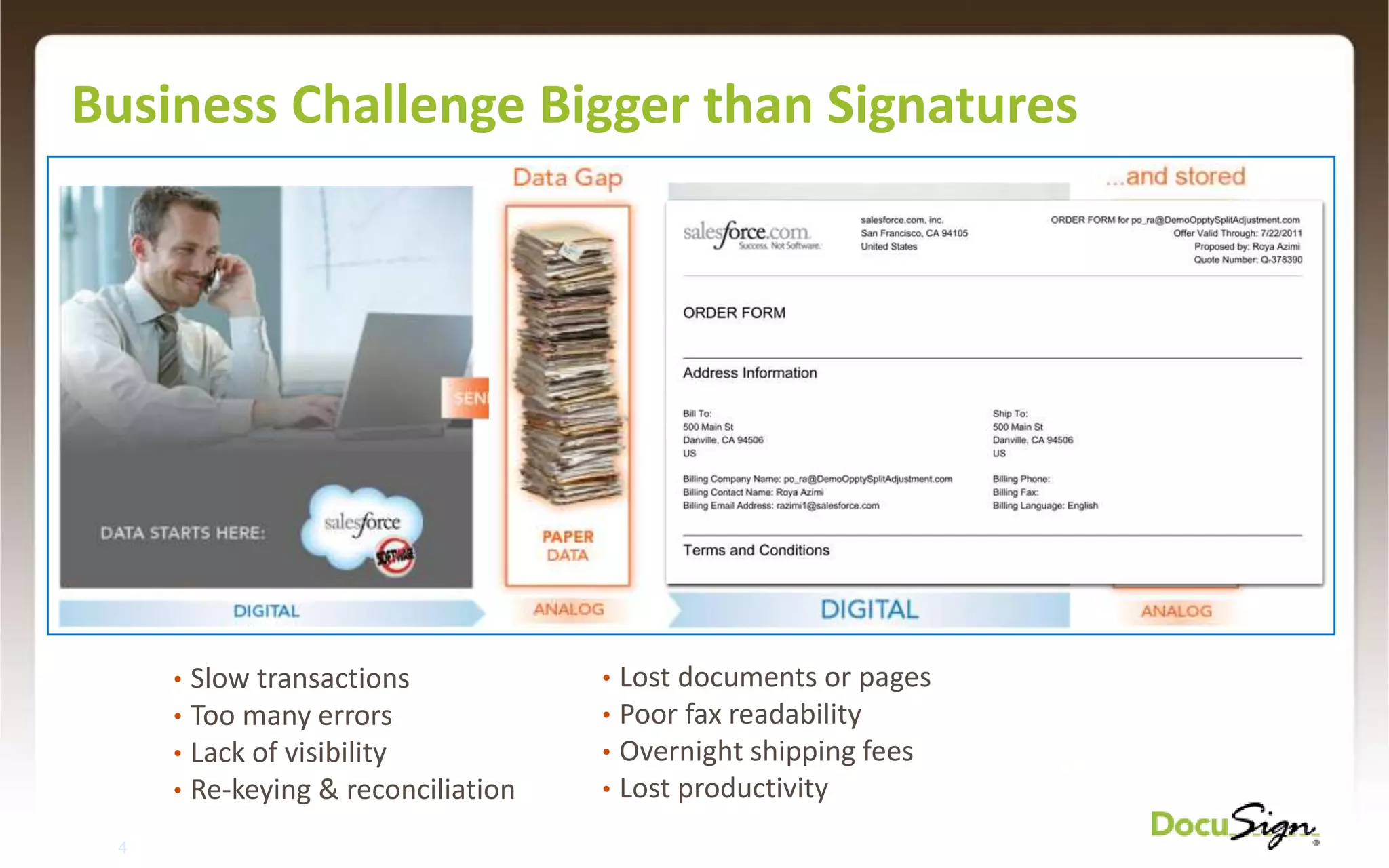 Business Challenge Bigger than SignaturesLost documents or pages 