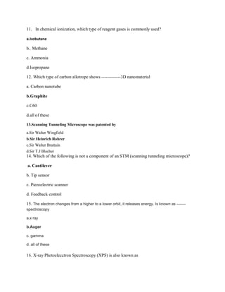 Advanced Analytical techniques (Question paper) | PDF