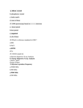 Advanced Analytical techniques (Question paper) | PDF