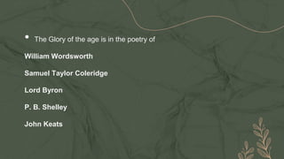 Paper No. 105. John Keats as a Romantic poet | PPTX