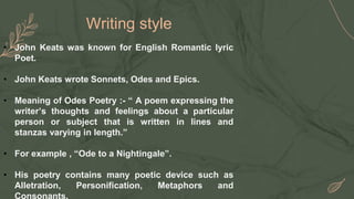 Paper No. 105. John Keats as a Romantic poet | PPTX